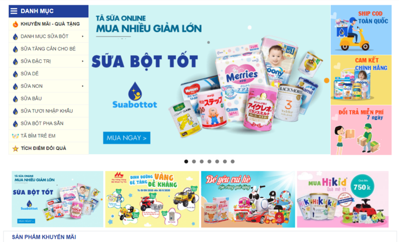 Website siêu thị mẹ và bé: Giải pháp tối ưu cho kinh doanh online